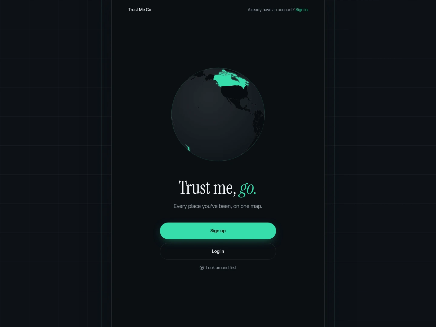 Trust Me Go website preview