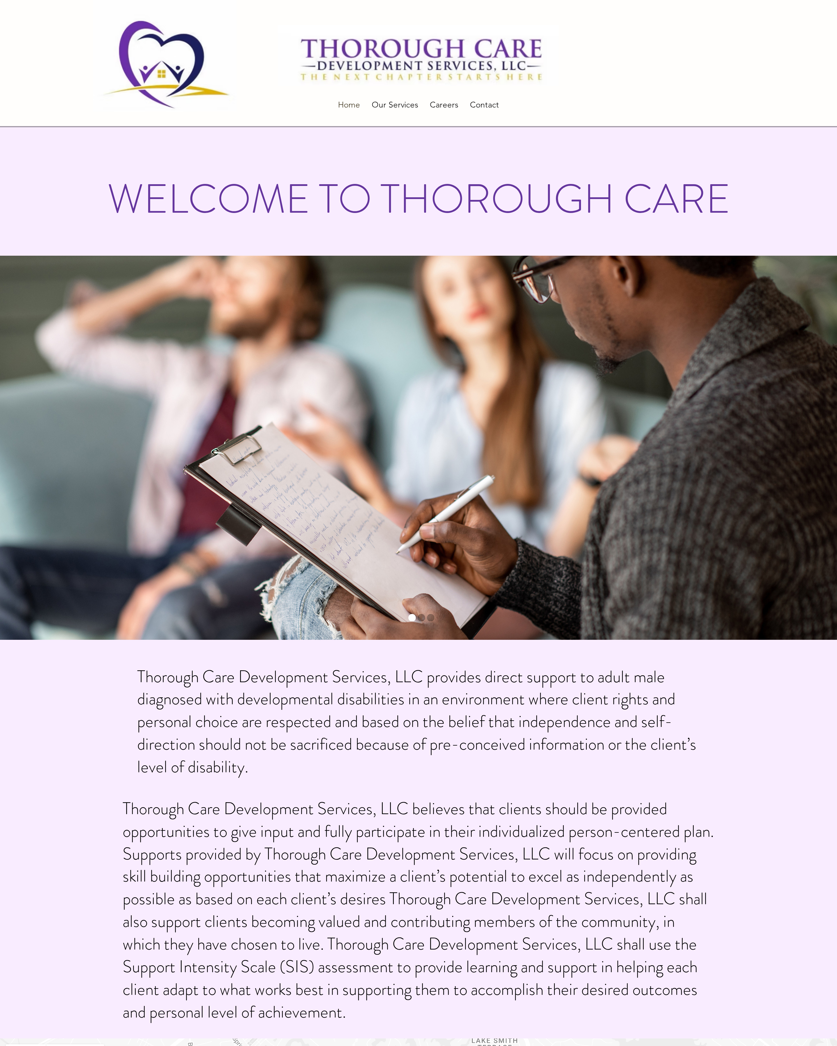 Thorough Care Development Services website preview